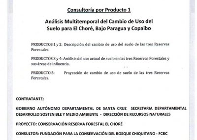 Análisis Multitemporal del Cambio de Uso de Suelo para El Choré, Bajo Paraguá y Copaibo